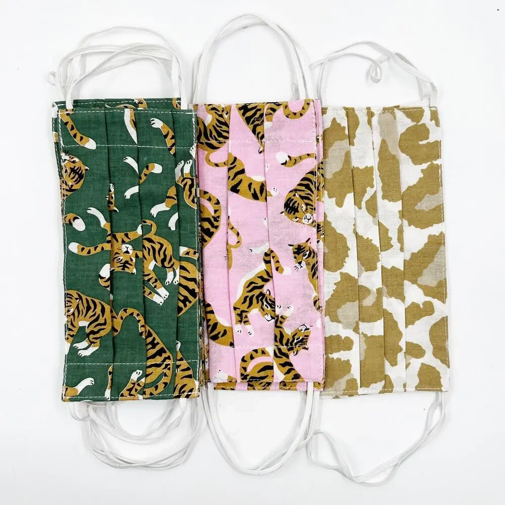 Poppy & Sage Reusable Face Mask Lot of 9 NWT Cotton Tiger Leopard Animal Print